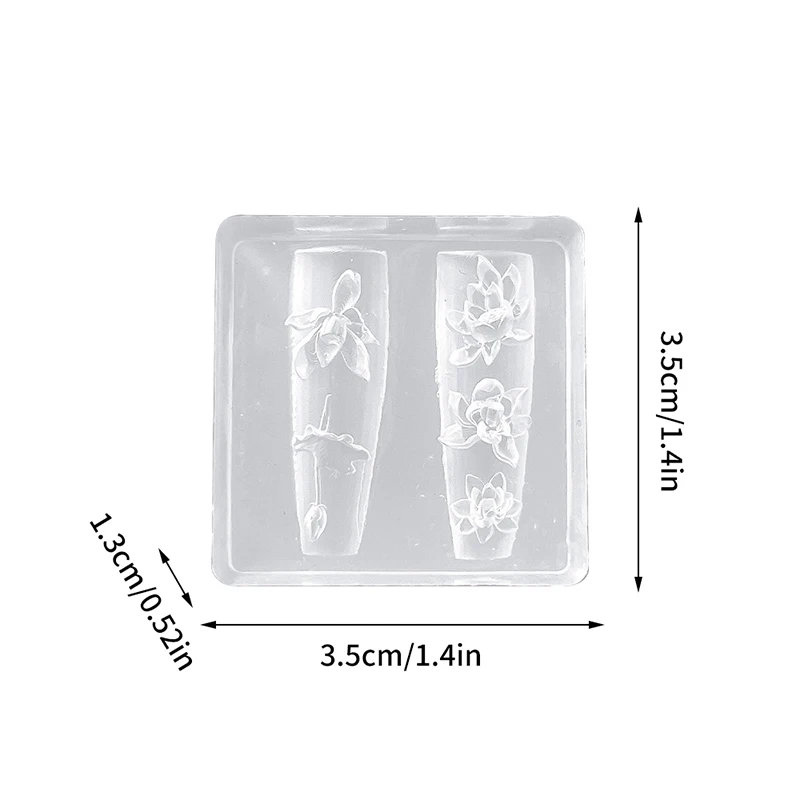 1 шт., 3d силиконовая форма в форме лотоса, украшения для дизайна ногтей, дизайн «сделай сам», силиконовая форма для ногтей, аксессуары для ногтей