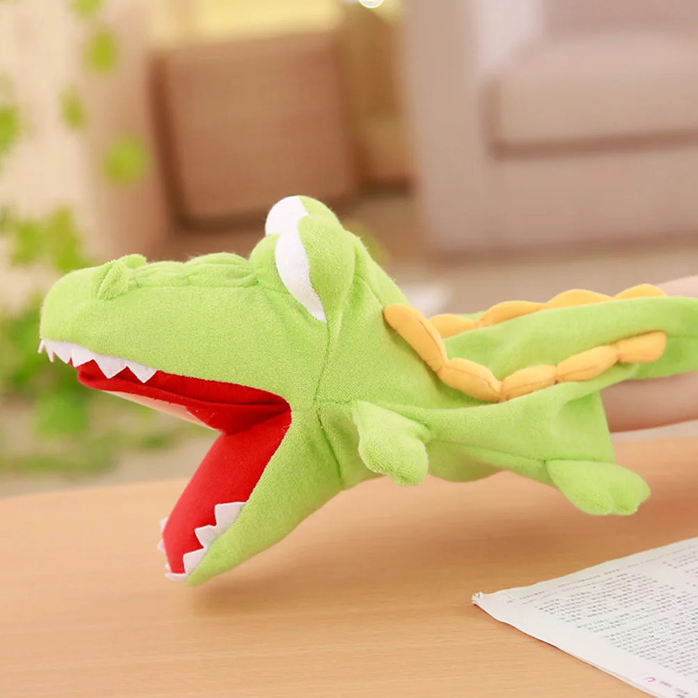 หุ่นมือจระเข้ 1 ชิ้น หุ่นมือนุ่มสำหรับเด็กเล่นบทบาทสมมติ นิทาน และการแสดงละคร