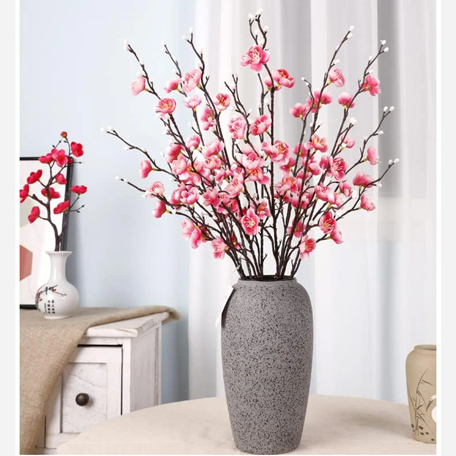1/5PCS Seide Künstliche Blumen Pflaumenblüte Pfirsich Zweig Hause Zimmer Vase Outdoor Garten Hochzeit Party Kranz Hof decor DIY Geschenke – Detail 2