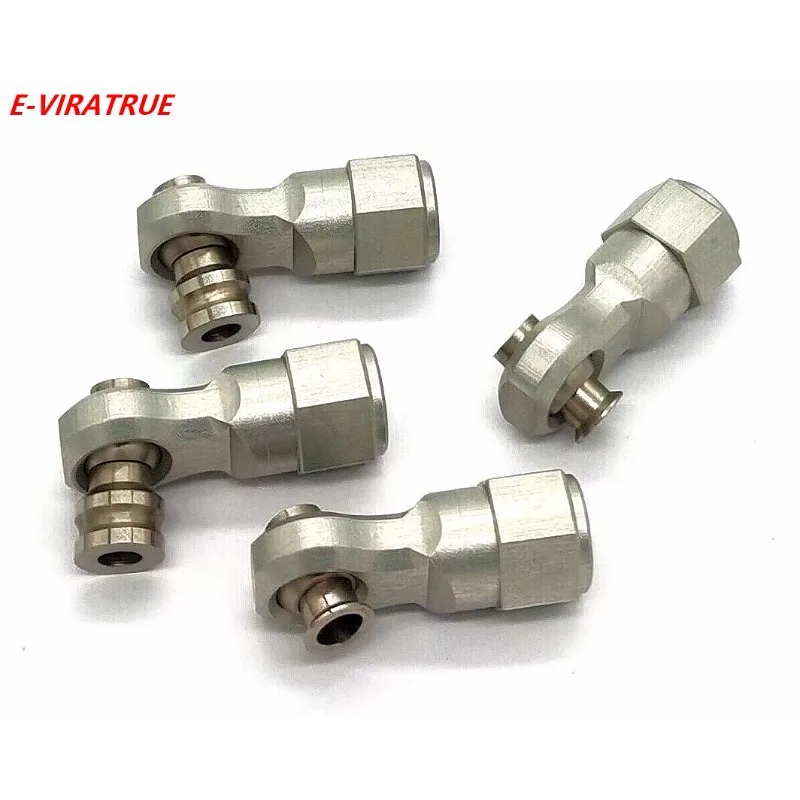 E-VIRATRUE 7075Aluminum Adjustable Front Steering Rod End For Losi DBXL-E 2.0&GAS 1/5 Silver 4pcs