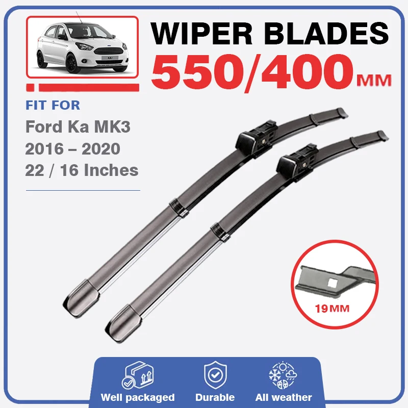 

Front Wiper Blades Set For Ford Ka MK3 2016 - 2020 Windshield Brushes Window Windscreen 22"16" Car Accessories 2017 2018 2019