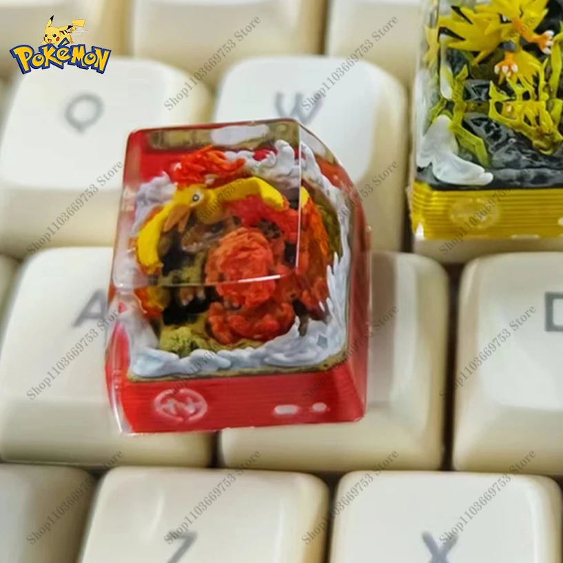 Pokemon Anime Keycap pájaro legendario Articuno resina transparente estereoscópico personalizado Teclado mecánico llaves accesorios regalo