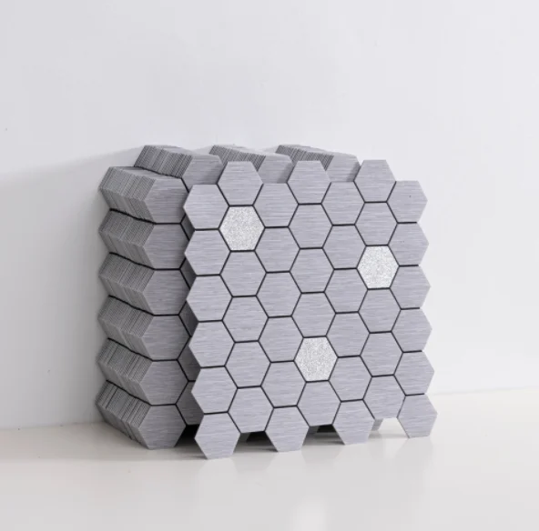 Geometric Polygon Mosaic 3D Wall Stickers Self-Adhesive DIY Decorative Wall Panels for TV Accent Wall Living Room Entryway Home