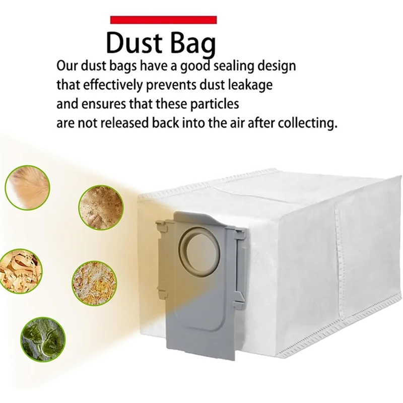 B47B-Mop Cloths Dust Bag Kits For Roborock Saros Z70 Robot Vacuum Cleaner Replacement Parts, 6 Mo 6 Dust