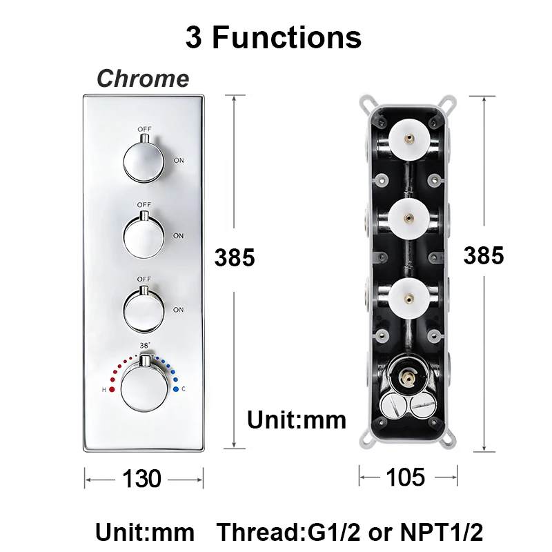Qlonn Verborgen Thermostatische Mengkraan Messing, Slimme Badkamer Kraan Voor Douche Set Wandmontage Douche Omstelling DIY Kleur/Functie - afbeelding 1