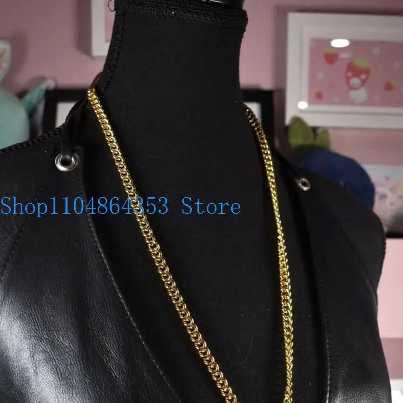 652F Versatile Stainless Steel Lasso Rings Necklace for Fashion Forward Individuals