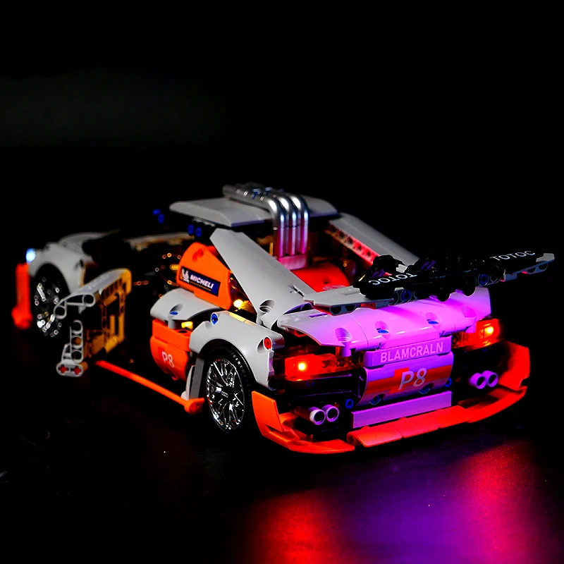 Zestaw oświetlenia LED RC do technicznego samochodu sportowego LEGO 10215 (tylko światło LED, bez modelu klocków)