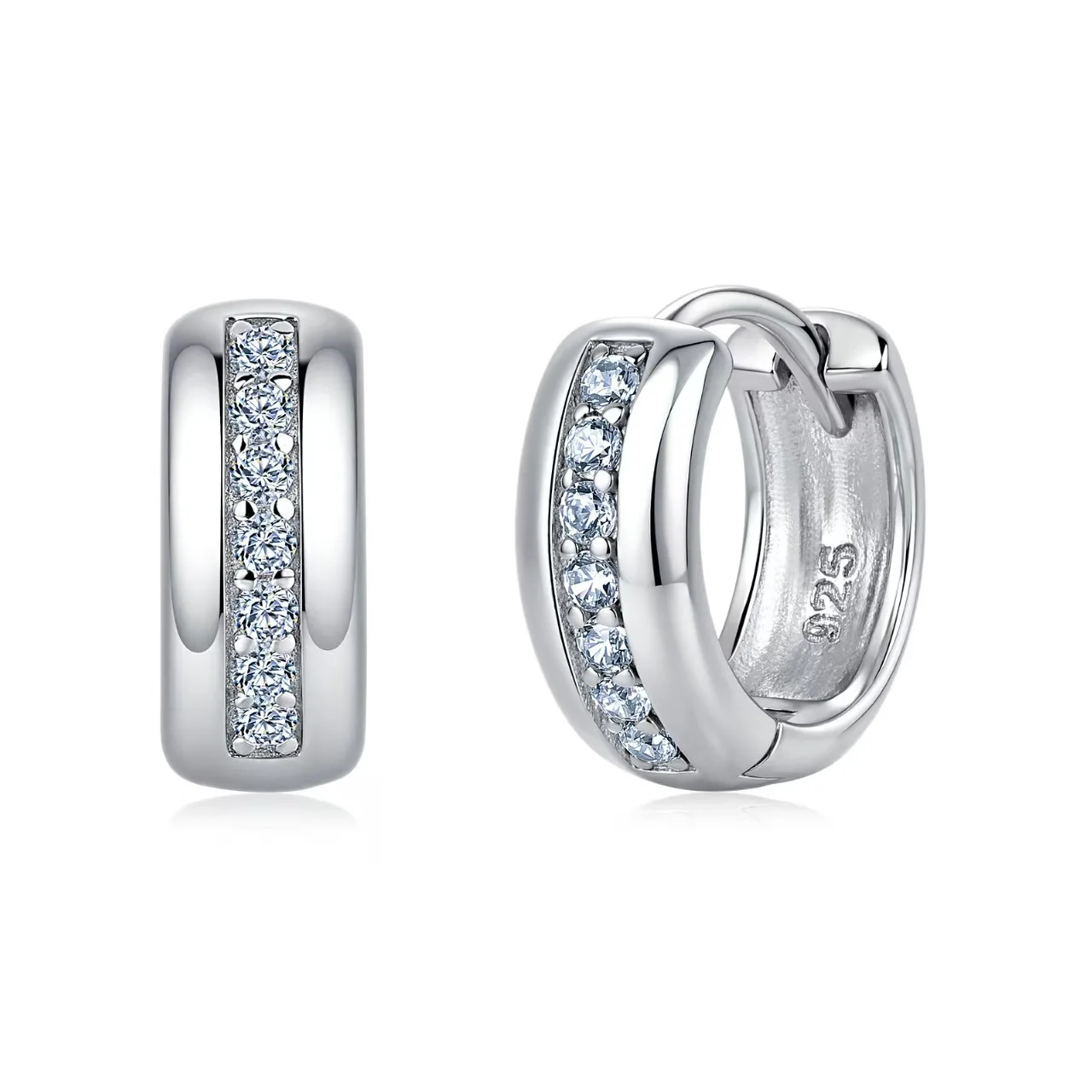 

S925 Sterling Silver Certified Moissanite Hoop Earrings for Women Luxury Circle Earrings Fashion Trendy Jewelry Gift