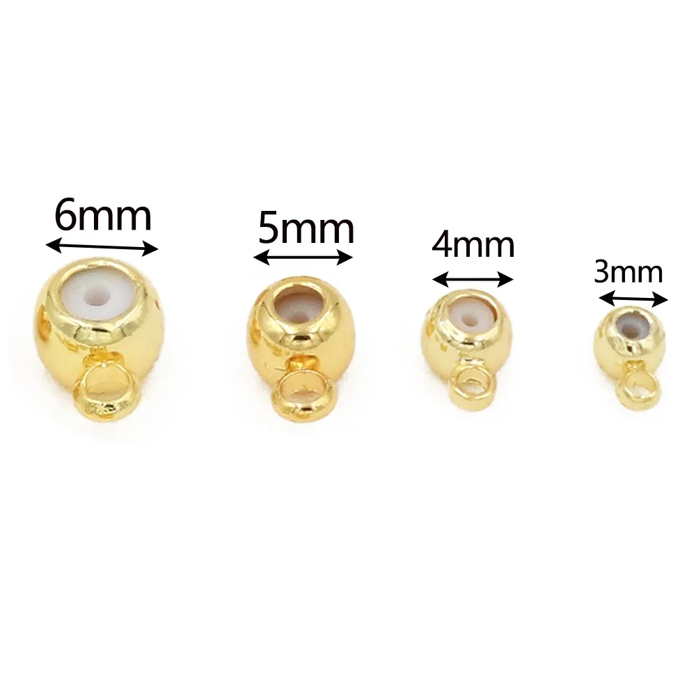 10pcs/Lot Metal Positioning Adjustment Stopper Beads With Ring Charms Pendant Connector For DIY Necklace Jewelry Making Supplies
