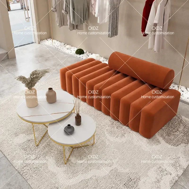 Nordic Style Fabric Sofa Creative Lazy Couch for Living Room Beauty Salon Club Reception Home Furniture Ins Wind Design