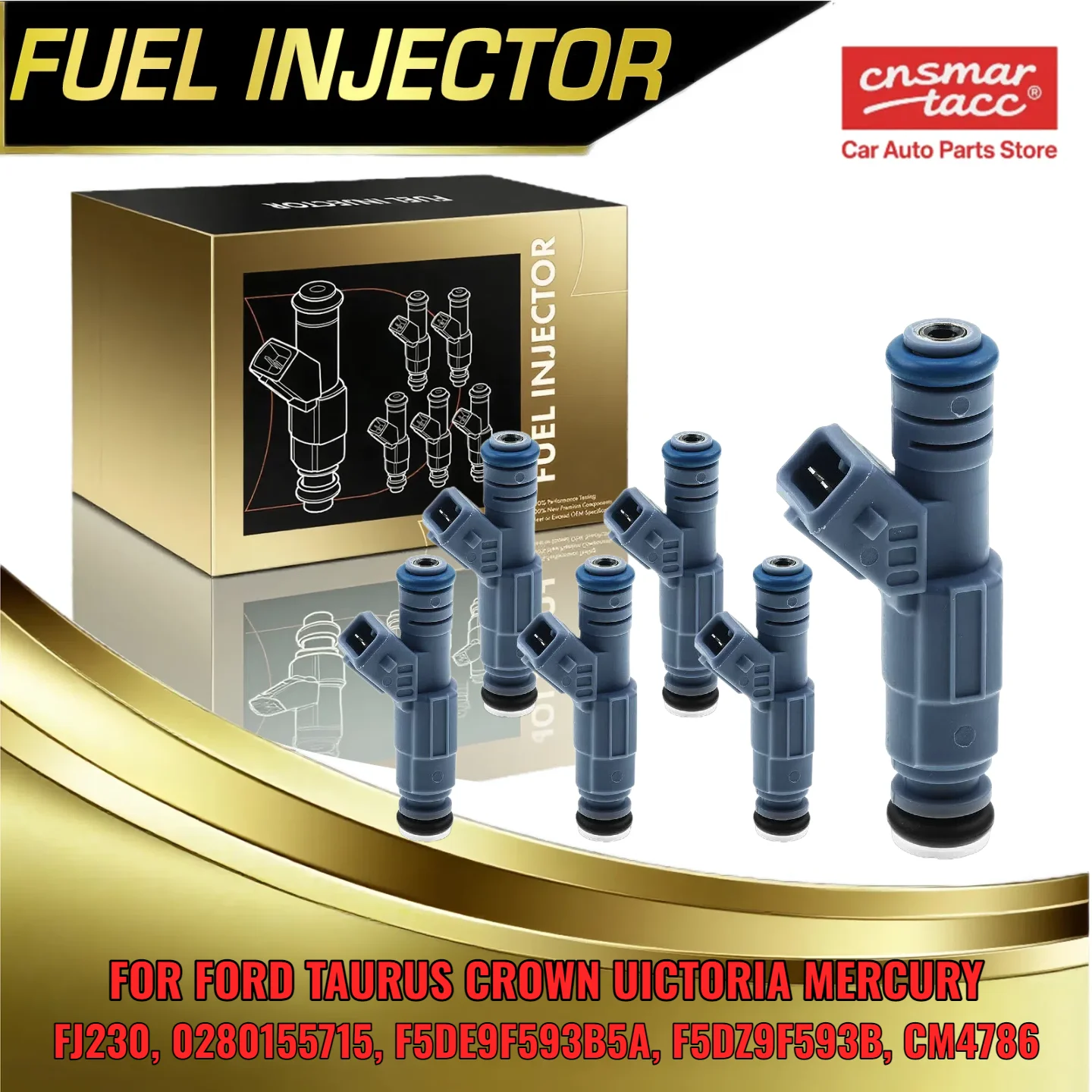 Juego de 6 inyectores de combustible para Ford Taurus para Mercury Sable 1996 1997 1998 FJ230 F5DE9F593B5A CM4786