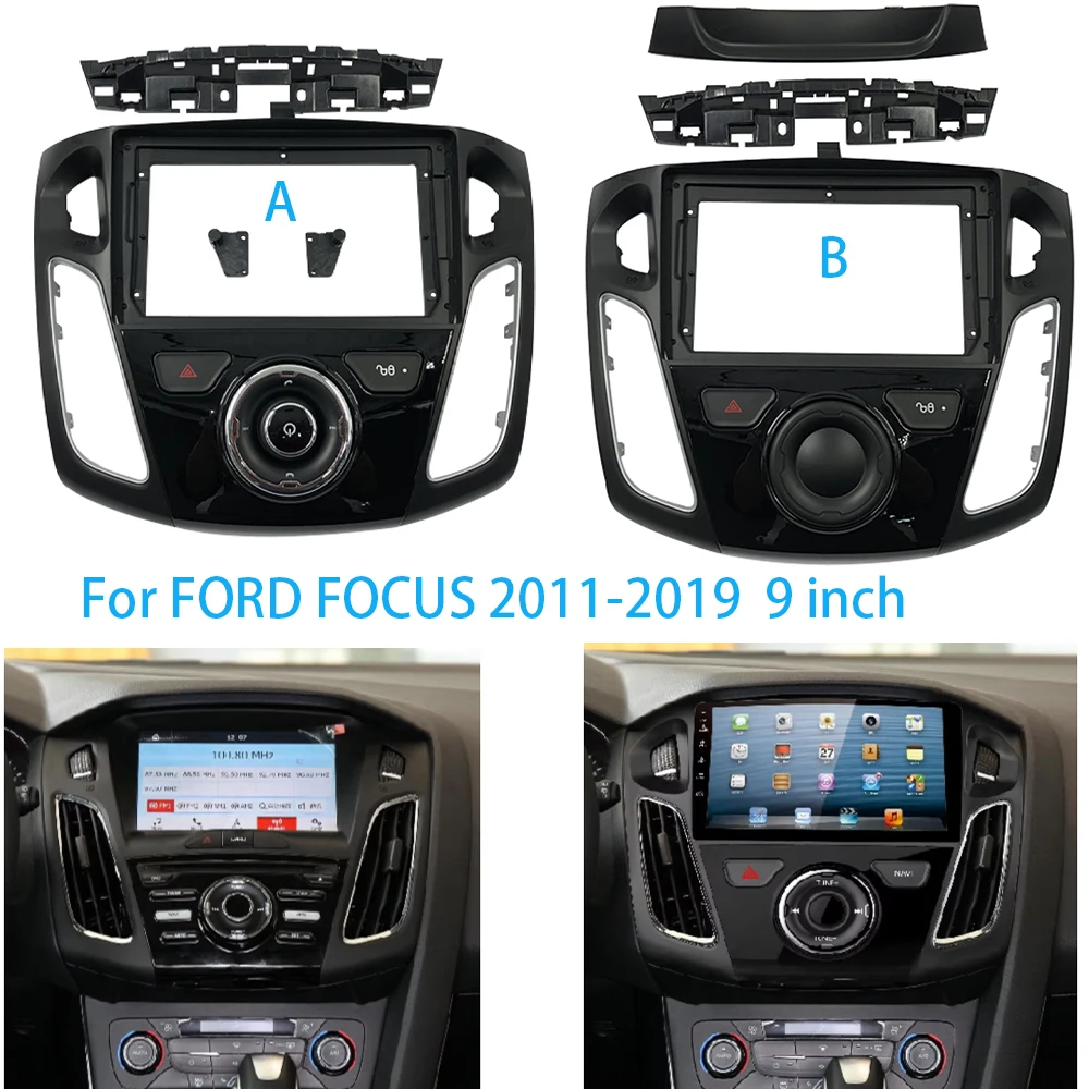 

9 Inch For FORD FOCUS 2012-2017 2Din Car Radio Fascia DVD Stereo Frame Plate Adapter Mounting Dash Installation Bezel MP5 Panel