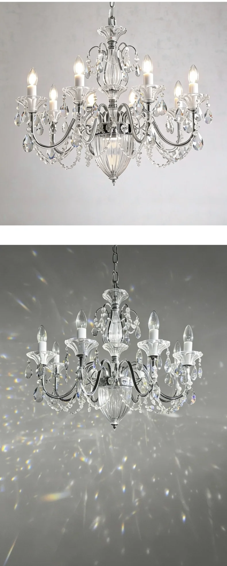 French Chandelier Europe Villa Candle E14 Pendant