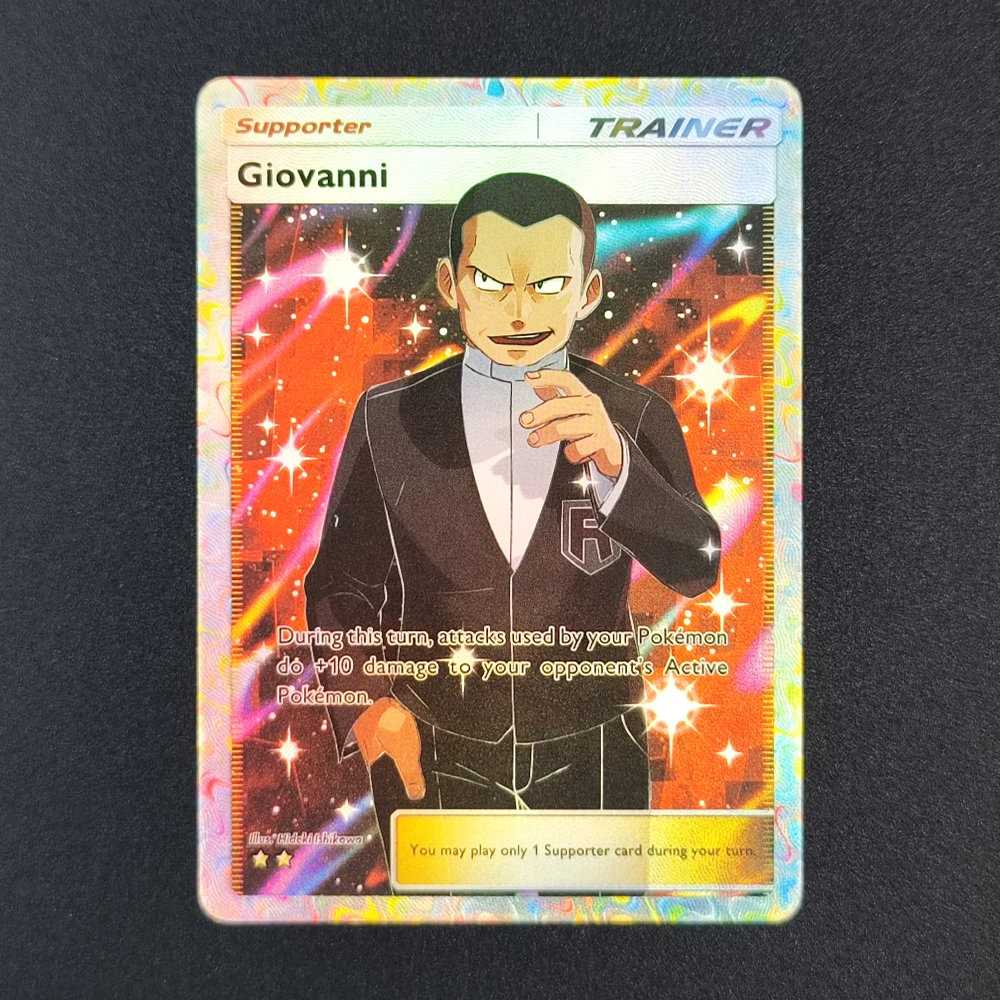 Carte da collezione inglesi tascabili Acerola Red Giovanni Iono Guzma Dawn Cynthia Self Made Single Card Gioco classico Carte Anime Regalo