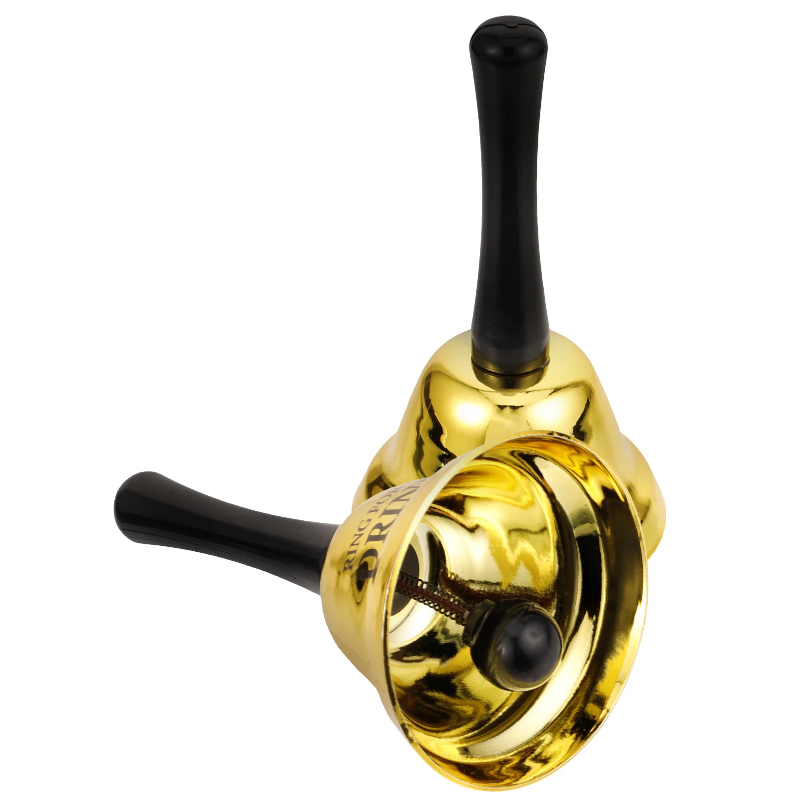 

2Pcs Hand Bell Retro Metal Call Bell for Bar Restaurant Dinner Service Wedding Bachelor Party Decorative Handbells
