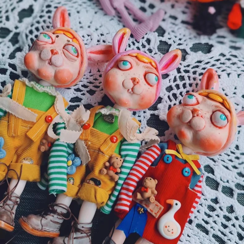 OOAK Skeleton BJD Doll Handmade Independent Ethical Designer Vintage-Inspired Figure Toy Limited for Collection Customized Girl