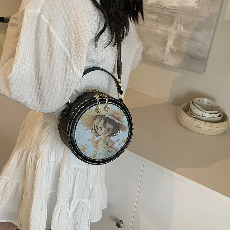 New Chinese unique niche bag for women 2024 new summer casual shoulder crossbody bag, fashionable portable small round bag