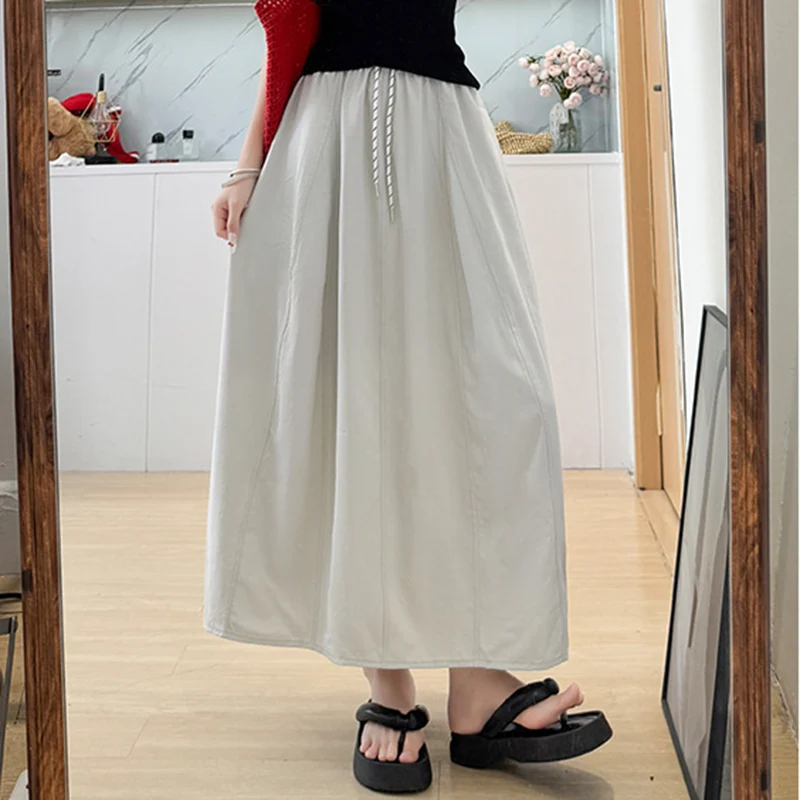 

Летние женские юбки в корейском стиле, юбки-карго А-силуэта для женщин, с высокой талией, свободные, оверсайз, повседневные, в стиле Y2K, уличная мода