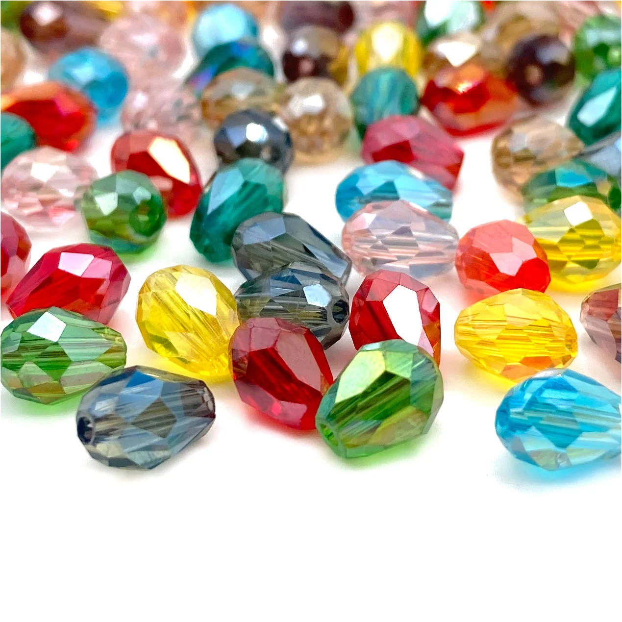 3*5 5*7 8*11mm fasetowane Austria Waterdrop kryształowe koraliki do tworzenia biżuterii Teardrop szklane koraliki DIY bransoletka kolczyki dostaw