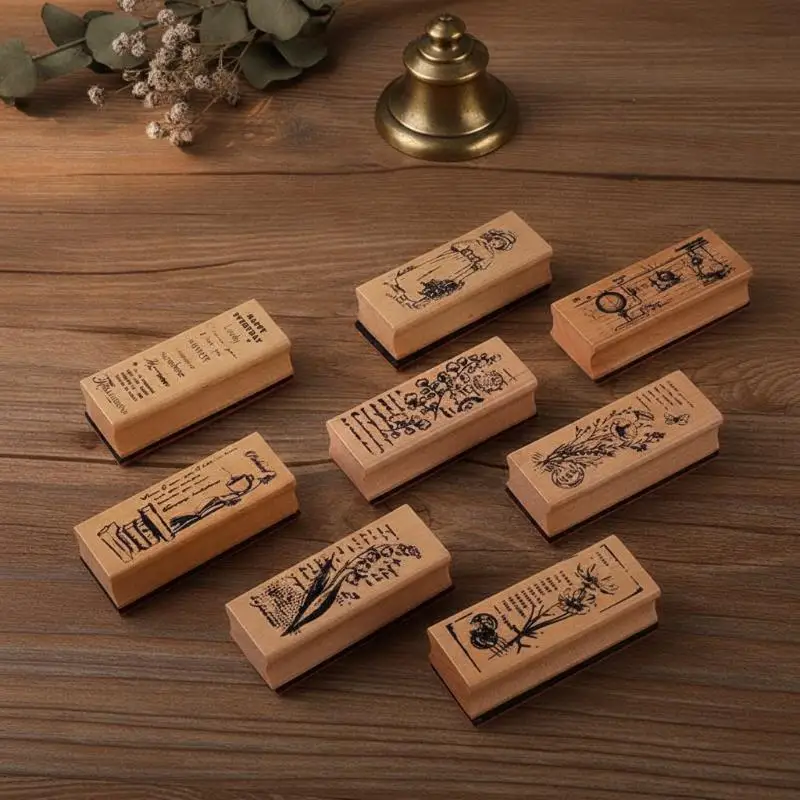 Vintage Floral Plant Grass Stamps Waterproof Silicone Stamps for DIY Scrapbooking Travel Journal Card Making Craft Gifts