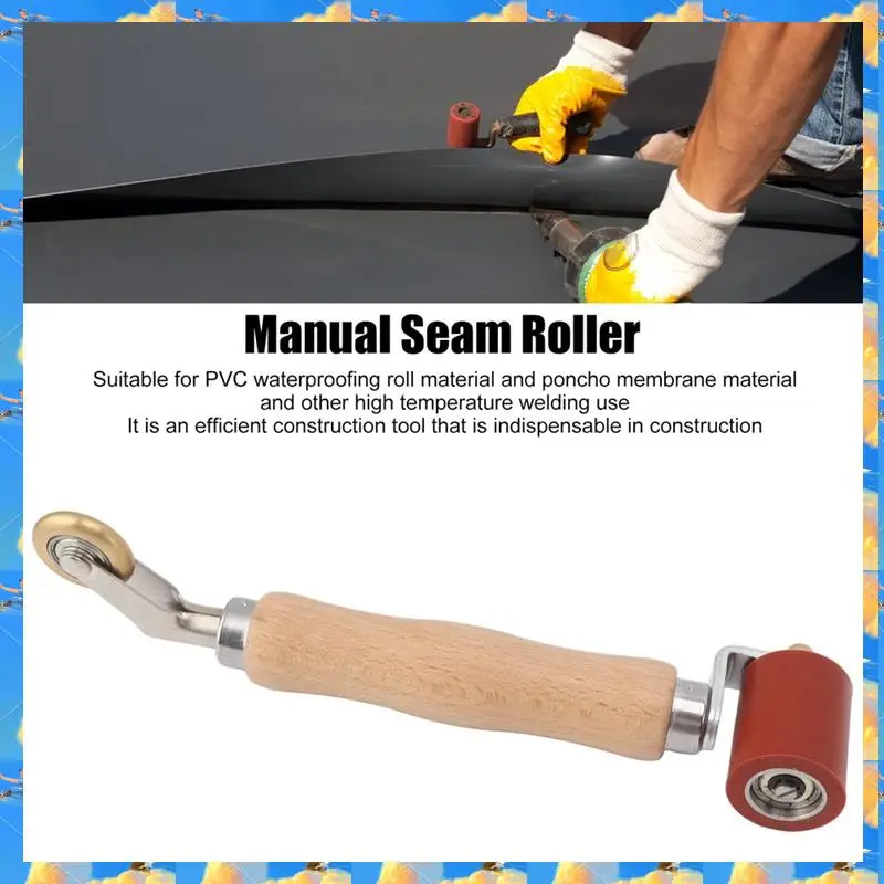 FTS 40 мм ролик для обоев, стальной ролик для швов, деревянная ручка, силиконовый ролик для швов, латунное колесо двойного назначения для сварки ПВХ, прочный