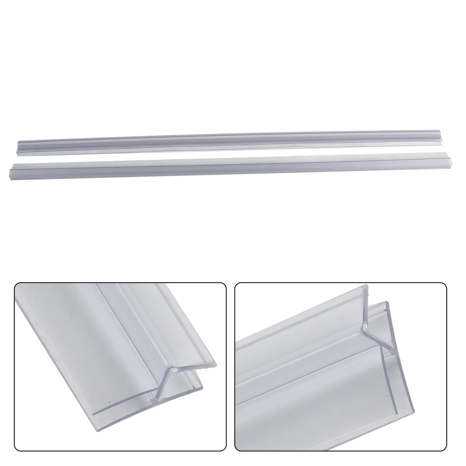 2pcs Bathroom Shower Screen Door Seal Strip PVC 4-6mm Glass Door Bottom Stripping Seal Sweep Water Blocking Strips 50cm