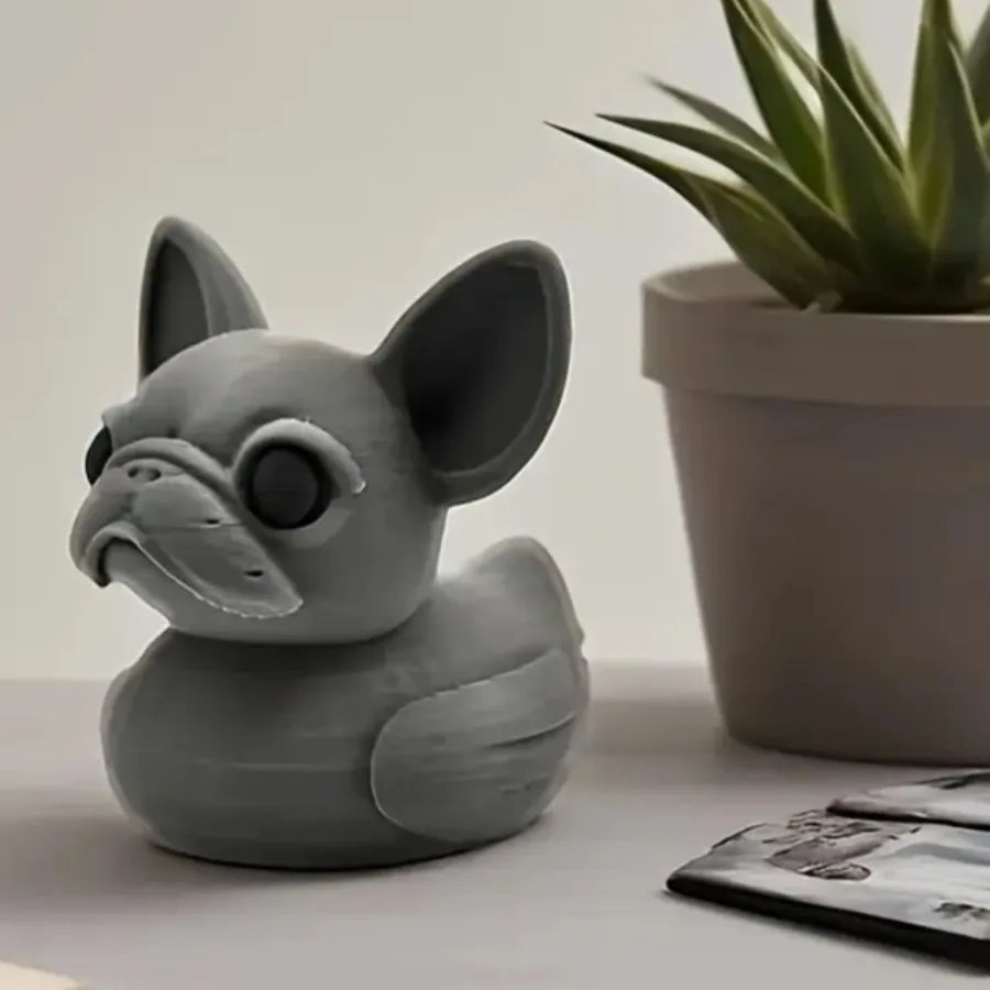 3D Printed Plastic Duck, French Bulldog Duck Decorative Item, Finger Bulldog Duck-style Decoration, Indoor Popular Accessory