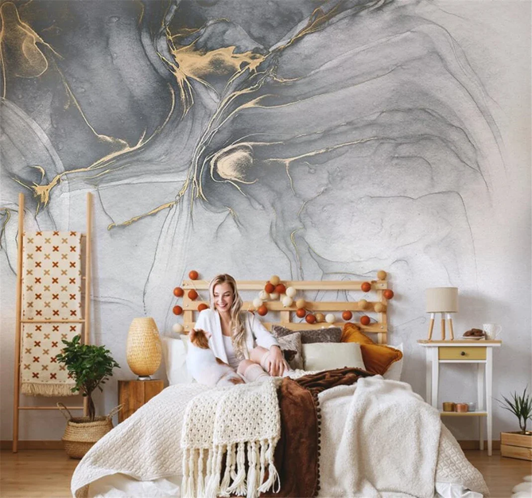 beibehang Custom Nordic abstract industrial light luxury wallpaper living room sofa TV background wall paper 3D decoration salon