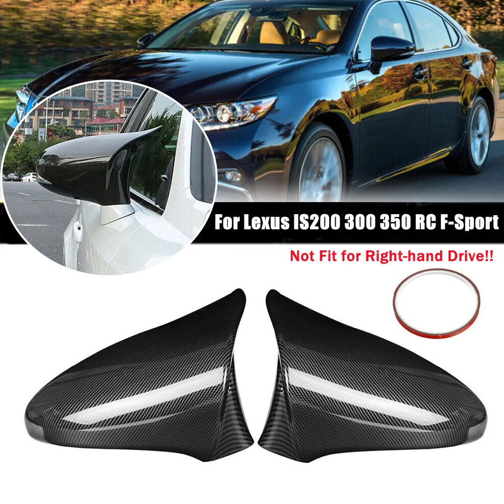 Carbon Fiber Style For LHD LEXUS IS ES GS LS CT RC F-Sport 2014-2020 Side Mirror Cover Wing Cap Exterior Car Decoration Trim