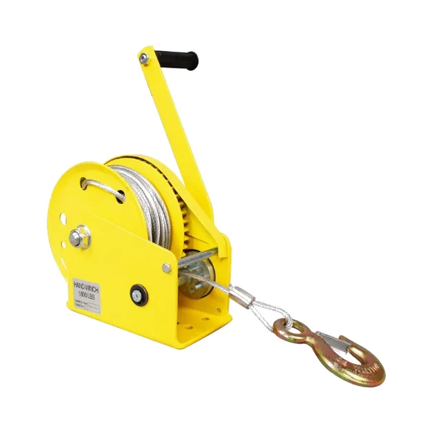 Manual Hand Winch With Steel Wire Rope And Self-locking Brake For Trailer Use Light Weight 3-stage Planetary Gear