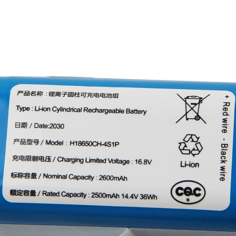 Vacuum Cleaner Battery H18650CH-4S1P For Xiaomi Mijia Mi Sweeping Mopping Robot G1 High Quality Batteries 2600mAh With Tool