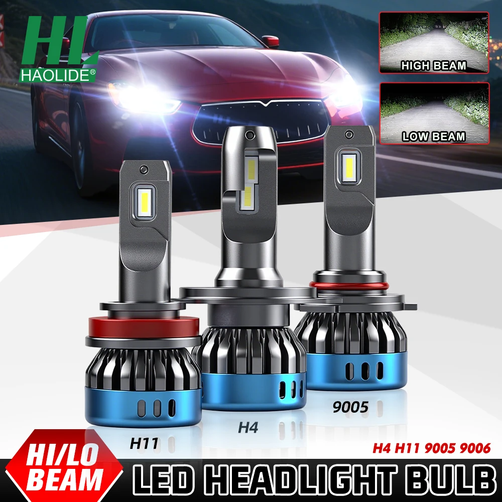 

HL 2PCS Светодиодная лампа для фар H4 H11 Светодиодная лампа 120 Вт 12000LM Противотуманные фары дальнего и ближнего света для автомобилей Мотоциклы Plug&Play 12-24V