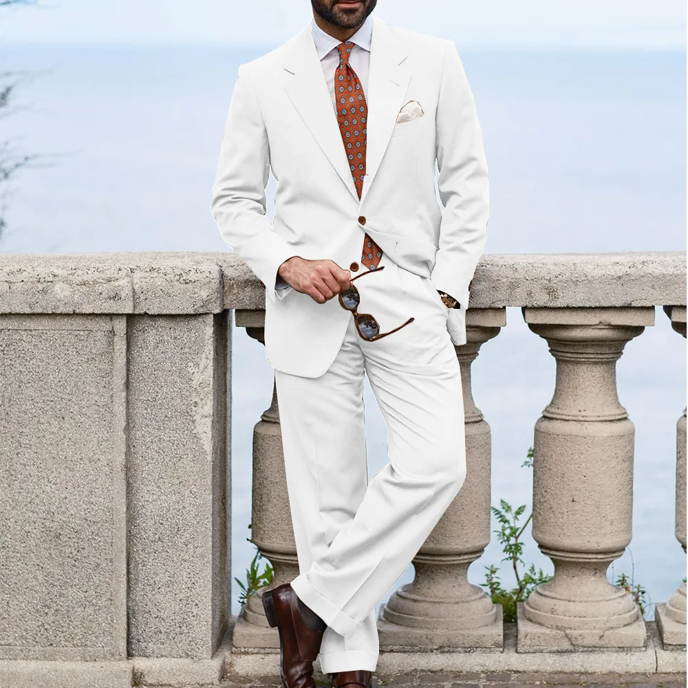 Men's Suit Two-piece Single-breasted Slim Fit and Fashionable Commuting Suit Casual and Comfortable Groomsman's Dress Man Suits