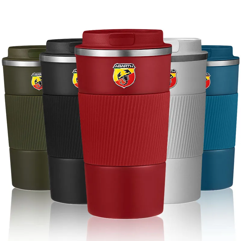 Car Badge Thermos Cup Coffee Mug Stainless Steel Coffee Thermos Mug Emblem For Abbas Abarth Punto 124/125/500 Stilo Ducato Goods