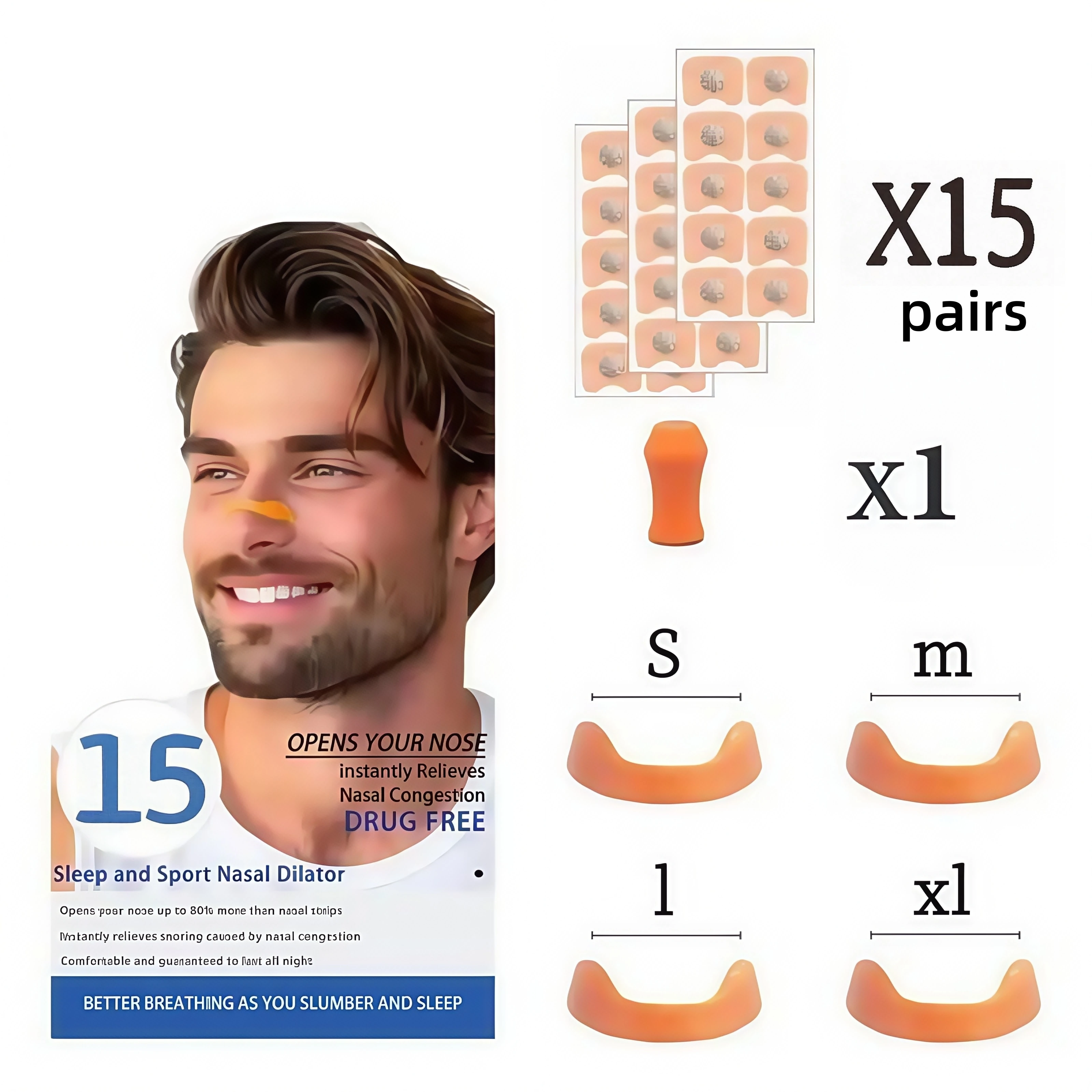 

Стартовый комплект для дыхания носовой полосы — повышает кислород, уменьшает храп, улучшает сон. Устойчивый к поту, безопасный для кожи, дополнительная прочность