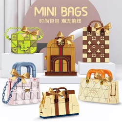 Mini Handbag Saddle Bag Assembly Toys Trend Fashion Bag Series Small Particle Building Blocks Decoration Model Toy Gift For Girl