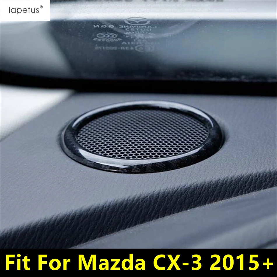 

Dashboard Speaker Stereo Audio Sound Ring Circle Molding Cover Trim ABS Carbon Fiber Accessories For Mazda CX-3 CX3 2015 - 2021