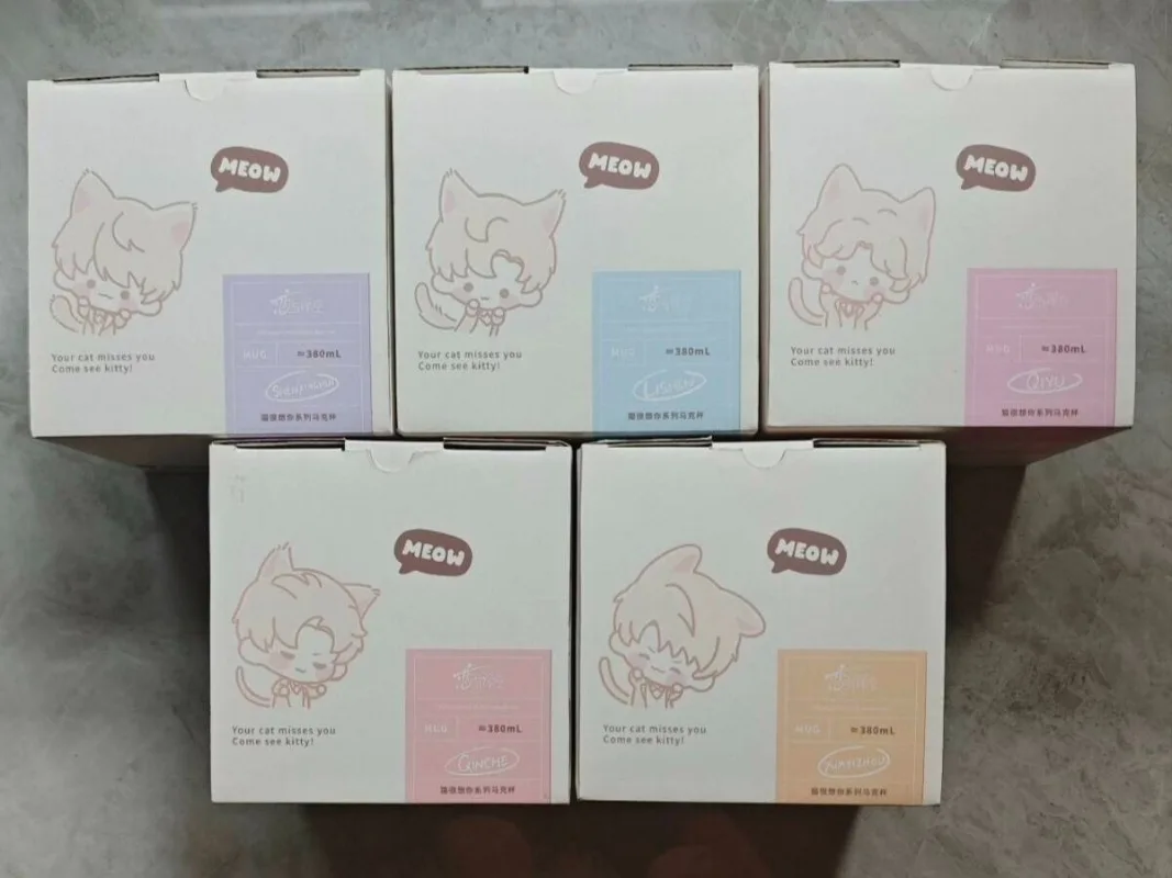[Official Merch] Anime Love and Deepspace Your Cat Misses You Game Sylus Zayne Xavier Rafayel Caleb 380ml Mug Coaster Set Gift