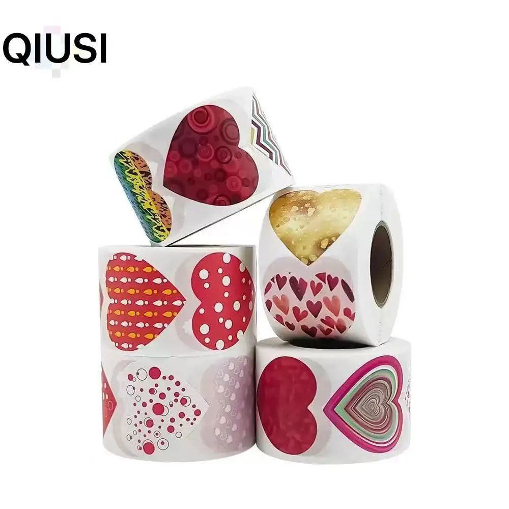 500pcs Valentine's Day Heart Love Letter Stickers Cute Cupid Wedding Gift Sealing Labels Decorative Wrap Decals for Occasions