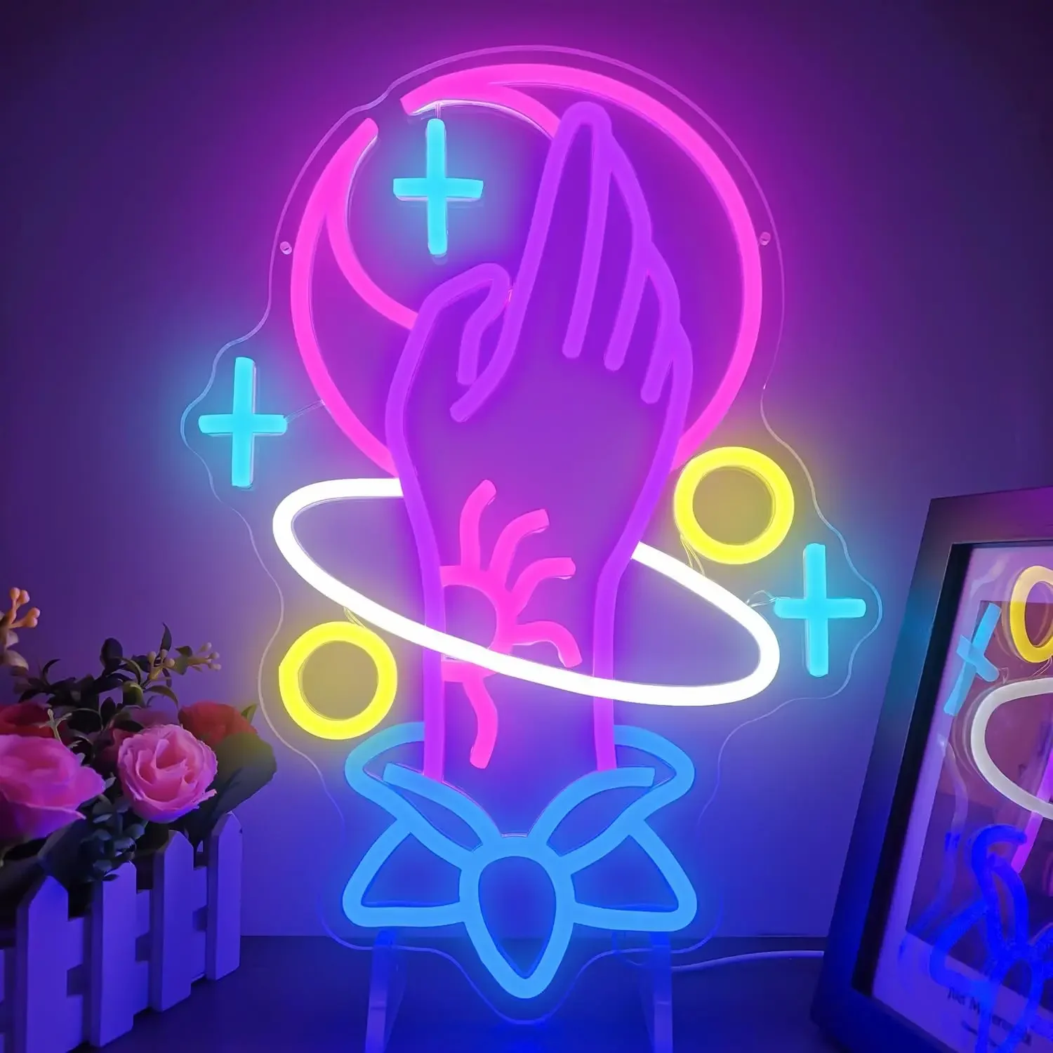 

Spiritual Hand Neon Sign Tarot Neon Signs for Wall Decor Magic hand Led Neon Light Signs for Room Wall Decor Business Neon Light