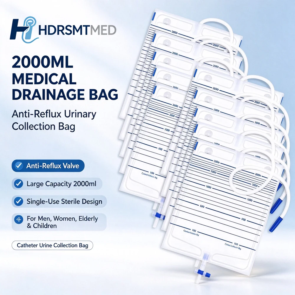 5-50Pcs 2000ml Disposable Urine Bag Unisex Anti-reflux with External Catheter Medical Urine Collector Drainage Pack