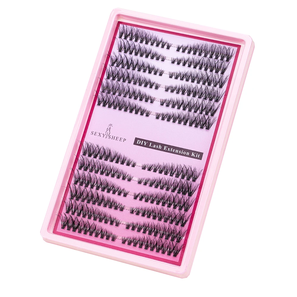 240 pezzi di grappole per ciglia spesse e soffici, grappole per estensioni ciglia individuali fai da te con pinzette per legame e guarnizioni