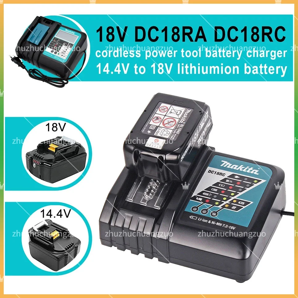 100% Original Makita 5.0Ah 18V Li-ion Battery Charger DC18RF BL1840 BL1830 BL1430 BL1440 DC18RC Charging Tool With USB Port