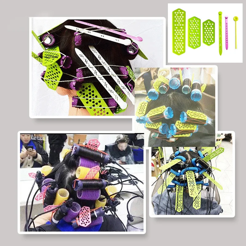 10/20 قطعة مقاطع شعر مقاومة للحرارة من الدرجة الصالونية أدوات تصفيف حرارية بدون تجعد لموجة باردة بيرم ساخن مضادة لربط الشعر