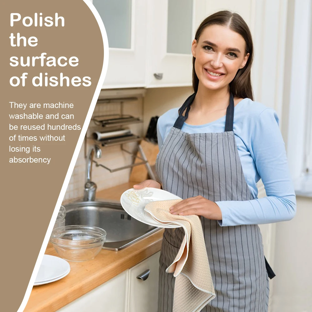 SINLAND Home Microfiber Waffle Weave Dishcloth Dish Drying Towel Kitchen Wash Cloth Ultra Absorbent 40cmX60cm 10 Pack