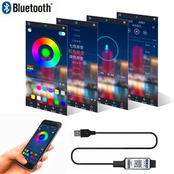 Contrôleur de ruban LED RVB à intensité variable, Bluetooth, contrôleur intelligent, USB, 5V