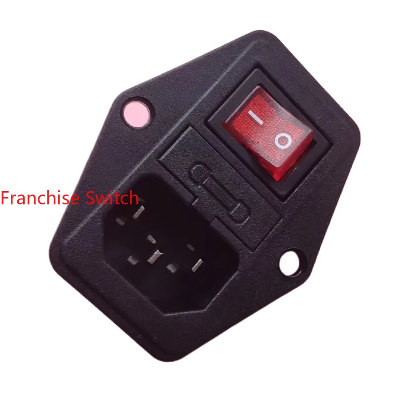 10PCS AC power socket with safety belt 4 feet red light  3-in-1  JR-101-1FR