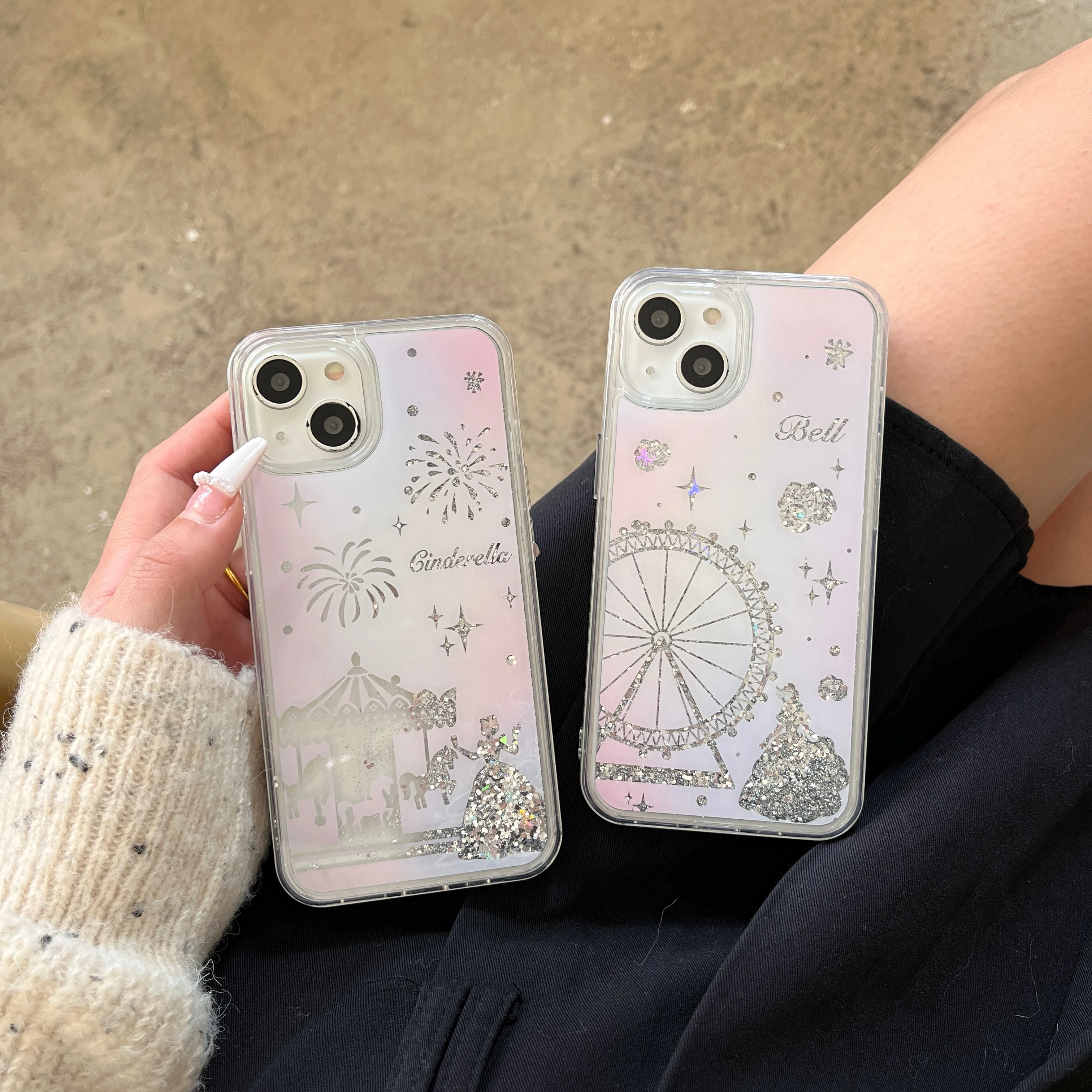 3D quicksand Ferris wheel pattern for IPhone 15Pro 14 14Promax 14Pro 11 13Pro 13 13Promax 12 12Promax 16Pro 16Promax hard shell