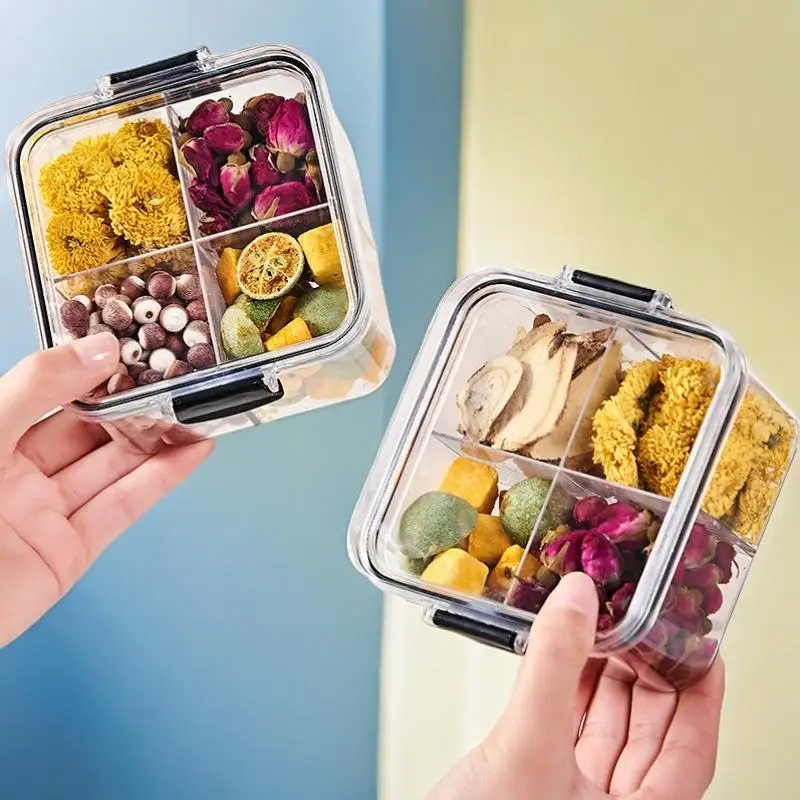 ~460ml Sets Stackable Kitchen Sealed Jar Plastic Food Storage Box Multigrain Tank Bottle Dried Fruit Tea Storage Containers