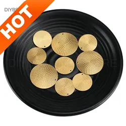 10-200 Pcs Brass Spiral Textured Disk/ Helix Round Plate/ Figured Flat Blank Circle Disc Coin Stamping Finding Supply(25mm 35mm)